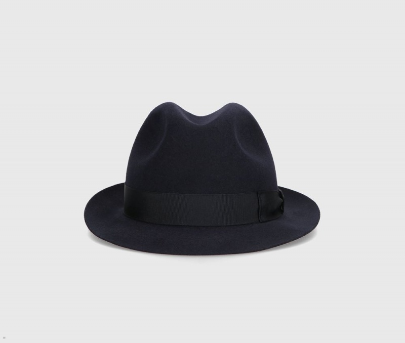 Chapeau Feutre Borsalino Giacomo Marengo Bleu Marine | GNC-12158966