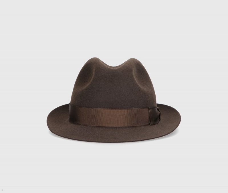 Chapeau Feutre Borsalino Giacomo Marengo Marron Foncé | CXL-14022875