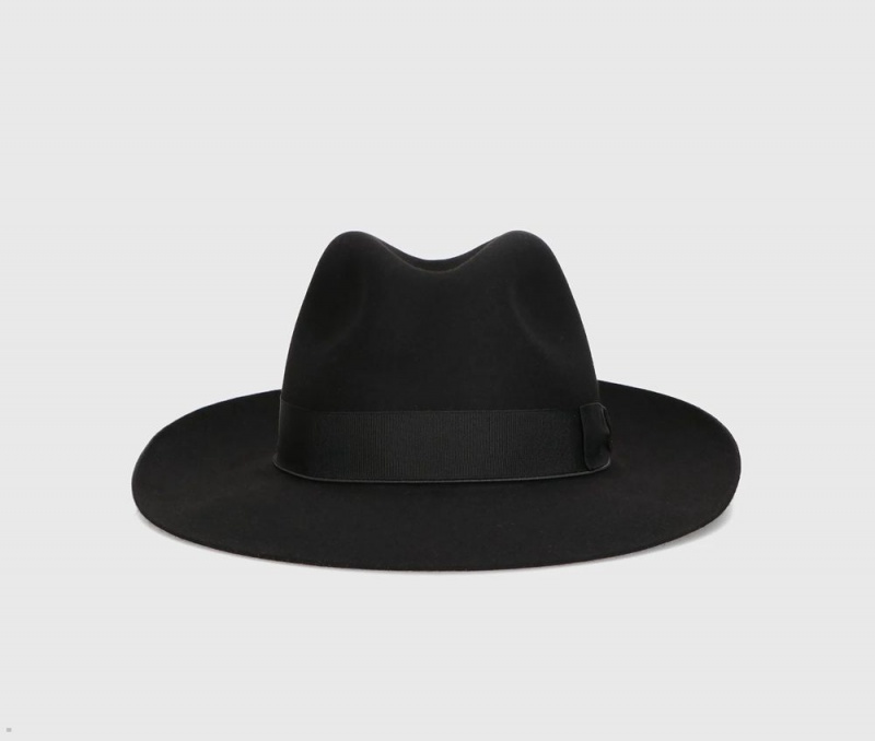 Chapeau Feutre Borsalino Folar Large Brim Noir | YYG-09573846