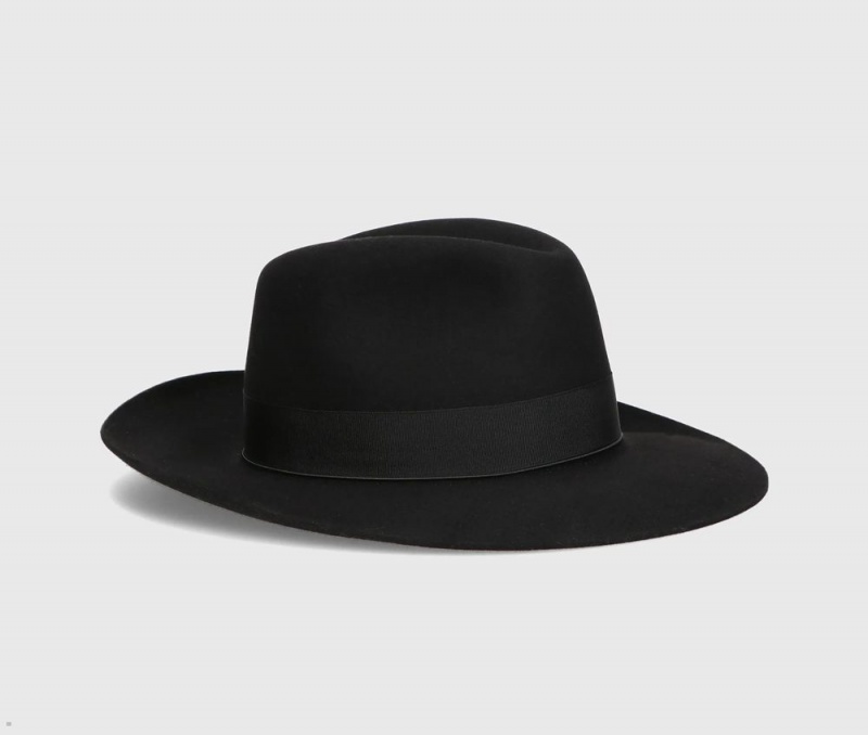 Chapeau Feutre Borsalino Folar Large Brim Noir | YYG-09573846