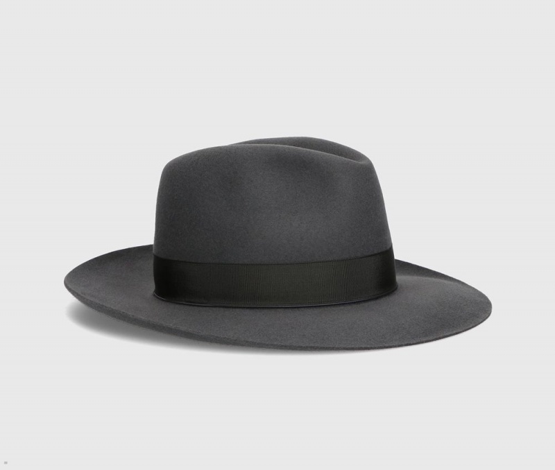 Chapeau Feutre Borsalino Folar Large Brim Grise | IRX-47892307