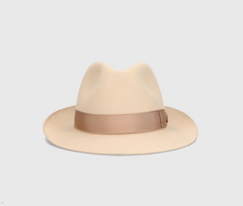 Chapeau Feutre Borsalino Federico Anello Medium Brim Marron | QEZ-55372094