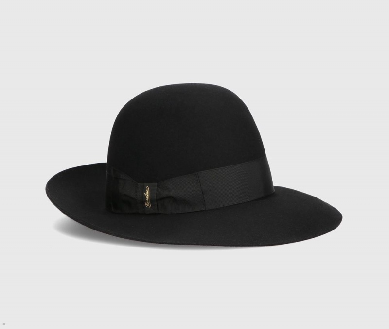 Chapeau Feutre Borsalino Eleonora Folar Large Brim Noir | PFA-44522576