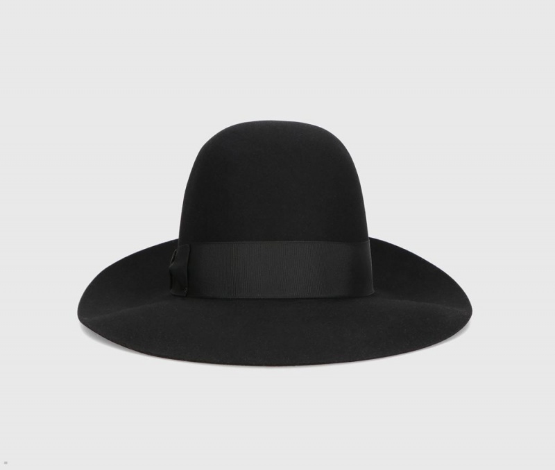 Chapeau Feutre Borsalino Eleonora Folar Large Brim Noir | PFA-44522576