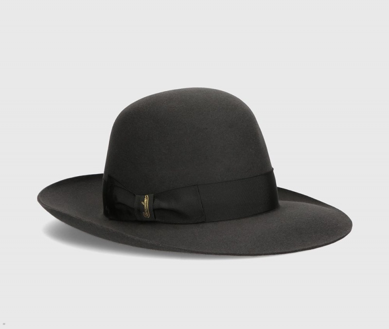 Chapeau Feutre Borsalino Eleonora Folar Large Brim Noir | GOJ-31413637