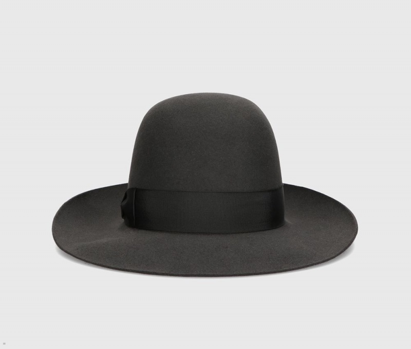 Chapeau Feutre Borsalino Eleonora Folar Large Brim Noir | GOJ-31413637