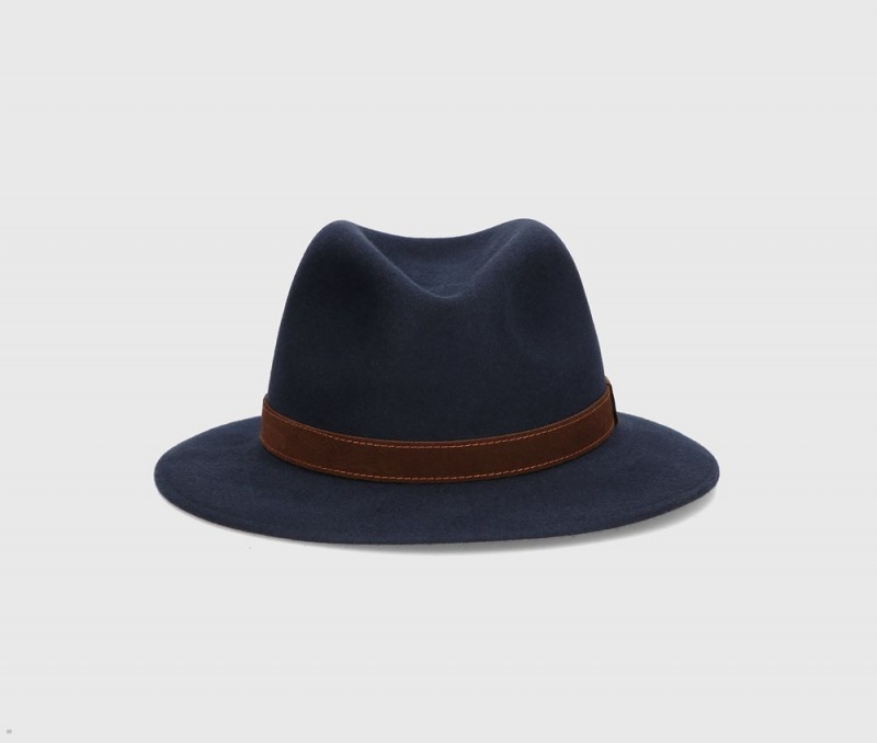 Chapeau Feutre Borsalino Country Alessandria Bleu Marine | STG-77929717