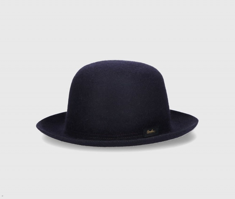 Chapeau Feutre Borsalino Claudio Traveller Medium Brim Bleu Marine | VIK-28261736