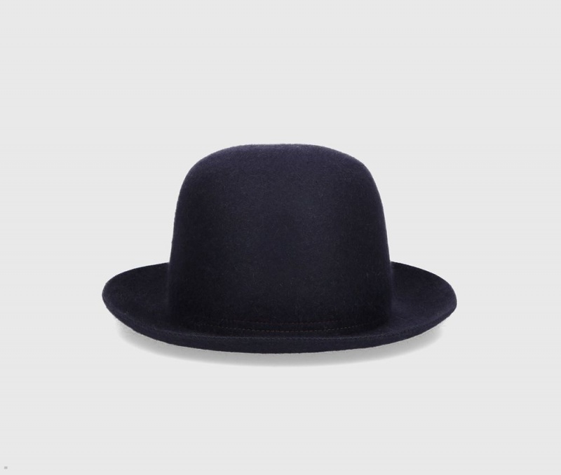 Chapeau Feutre Borsalino Claudio Traveller Medium Brim Bleu Marine | VIK-28261736