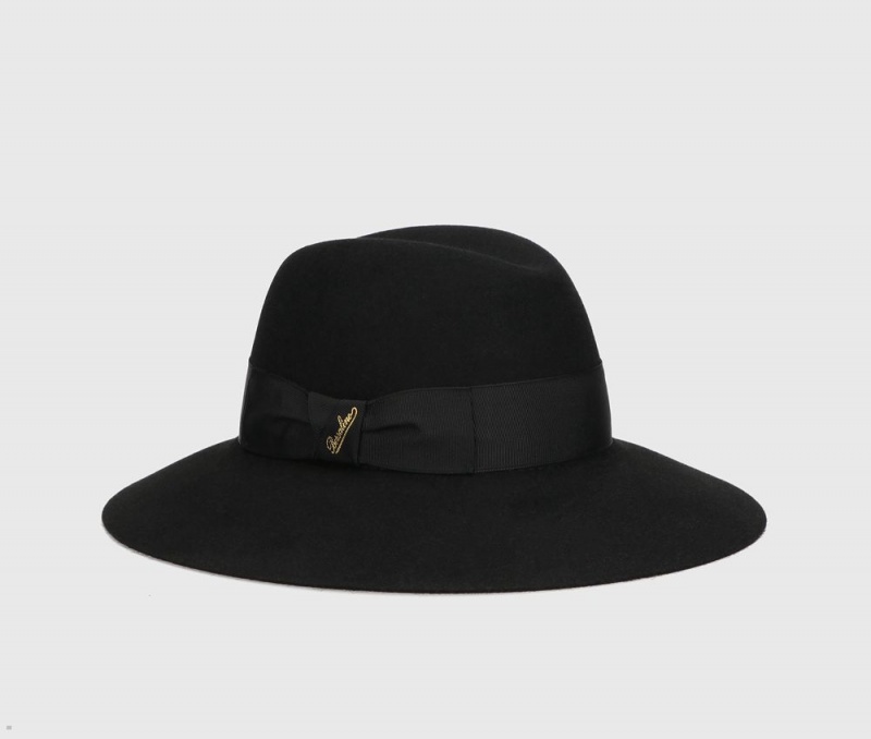 Chapeau Feutre Borsalino Claudette Brushed Noir | JXO-40040943