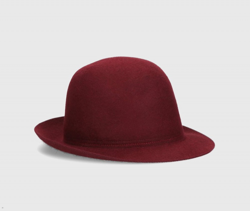 Chapeau Feutre Borsalino Claudio Traveller Medium Brim Bordeaux | YFM-69788482