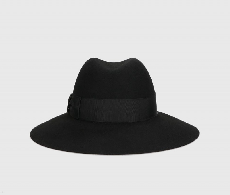 Chapeau Feutre Borsalino Claudette Brushed Noir | JXO-40040943