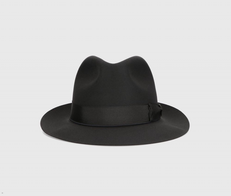 Chapeau Feutre Borsalino Beaver Medium Brim Noir | FXQ-13149414