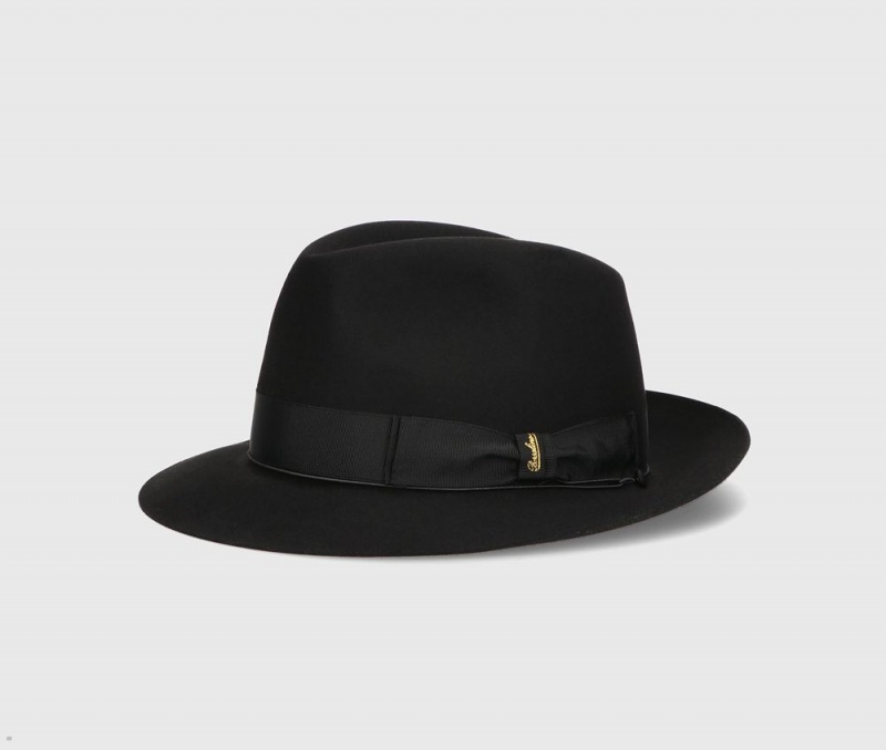 Chapeau Feutre Borsalino Beaver Medium Brim Noir | FMN-59559654