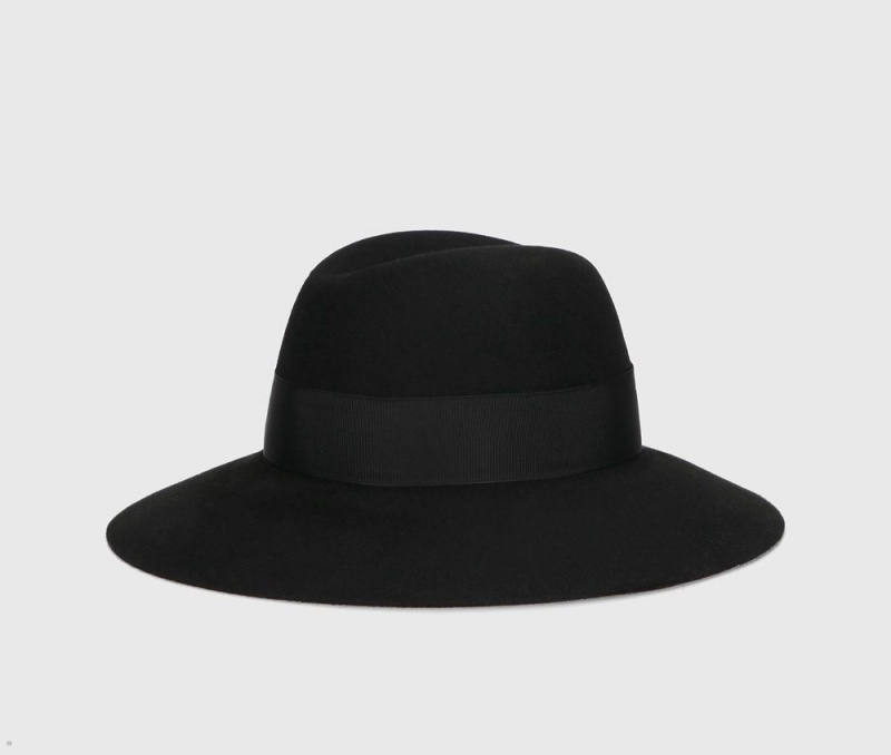 Chapeau Feutre Borsalino Claudette Brushed Noir | JXO-40040943