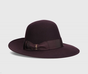 Chapeau Fedora Borsalino Eleonora Folar Large Brim Bordeaux | CZO-67661003