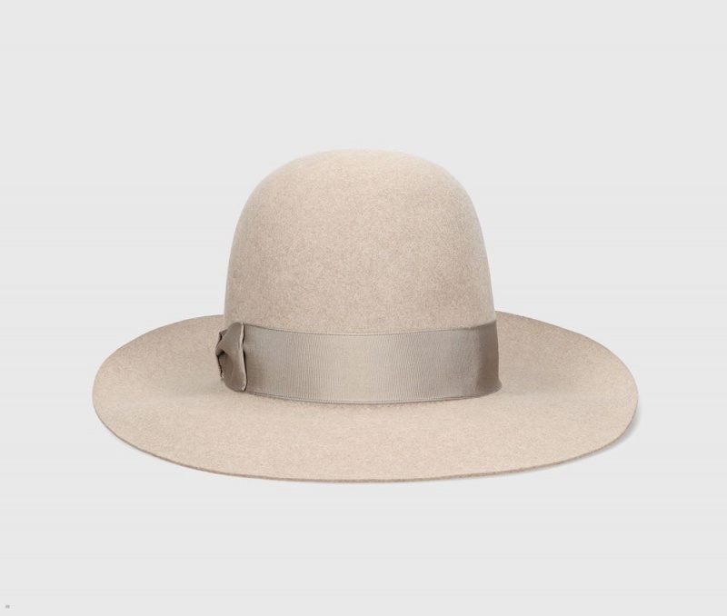 Chapeau Fedora Borsalino Eleonora Folar Large Brim Beige | NXD-22330463