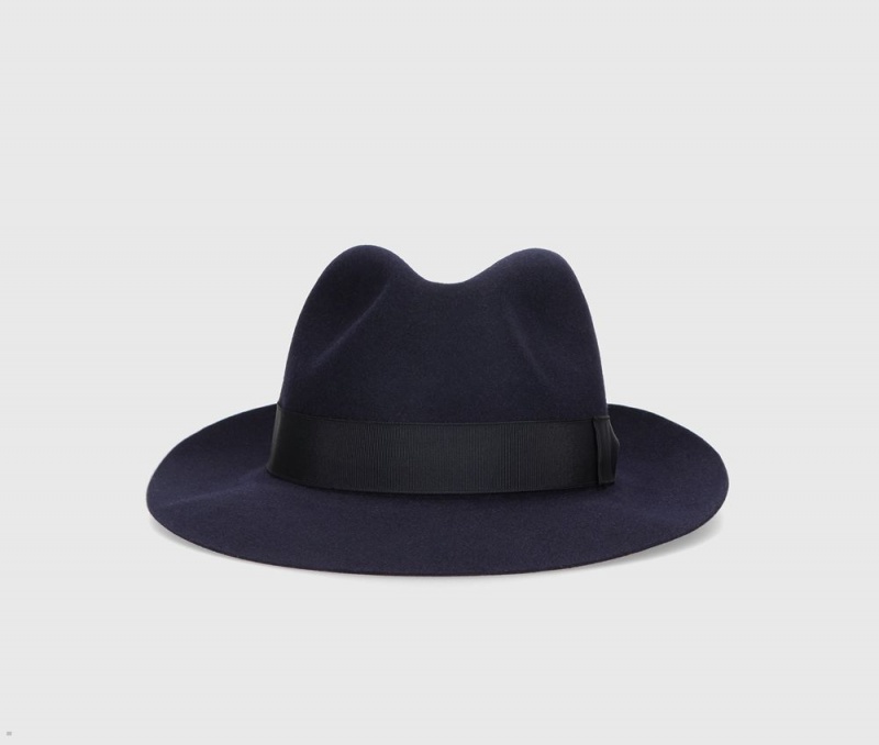 Chapeau Fedora Borsalino 50 Grams S.Q. Felt Bleu Marine | JID-30116993