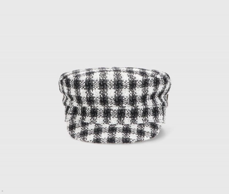 Casquette De Marin Borsalino Baker Boy Blanche Noir | KUH-86304639