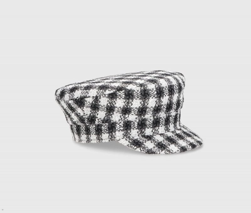 Casquette De Marin Borsalino Baker Boy Blanche Noir | KUH-86304639