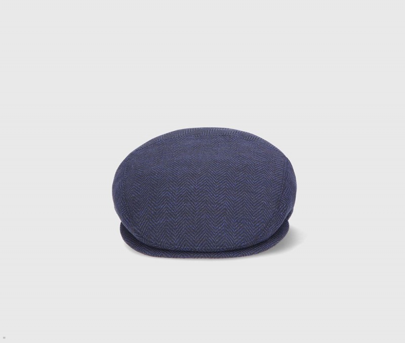 Casquette Plate Borsalino Ubaldo 8 Segment Bleu Marine | CUH-83128151