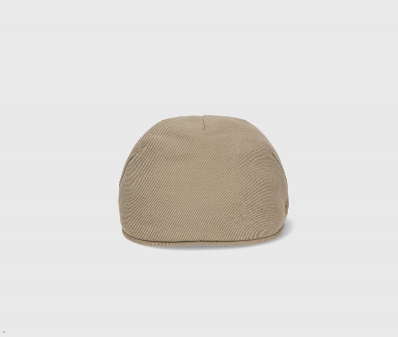 Casquette Plate Borsalino Paris Goose Beak Unlined Kaki | BRV-05968874