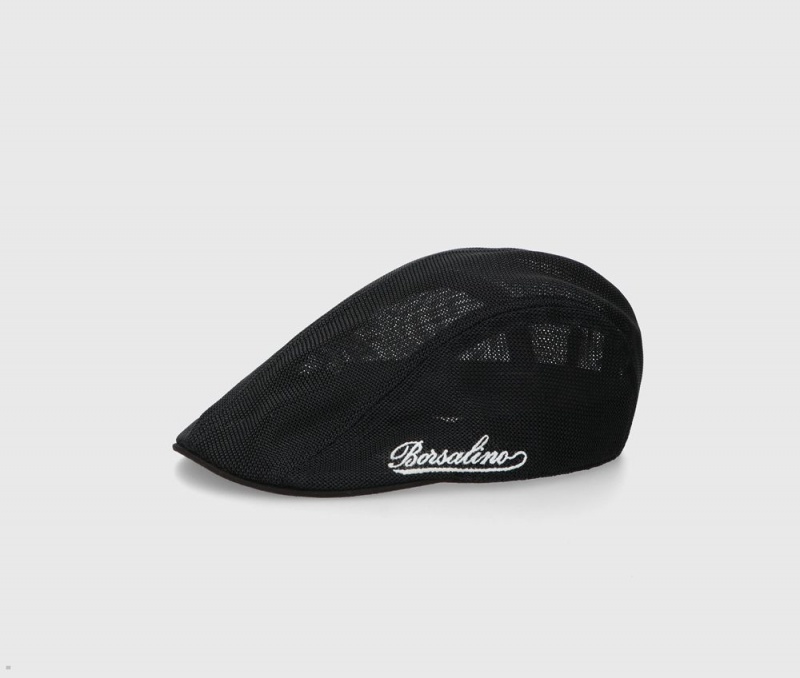 Casquette Plate Borsalino Mesh Materiel Noir | FZO-92881821