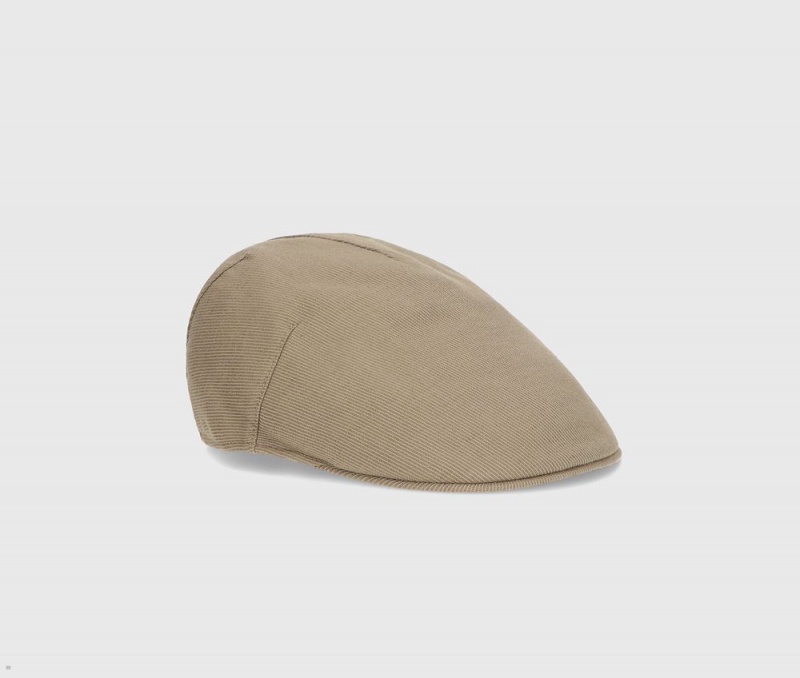 Casquette Plate Borsalino Paris Goose Beak Unlined Kaki | BRV-05968874