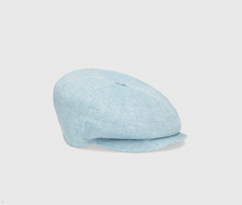 Casquette Plate Borsalino Ubaldo 8 Segment Bleu | ZQY-44477589