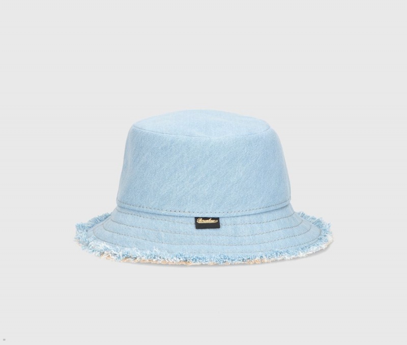 Chapeau Bucket Borsalino Denim Bleu | EUG-75370710