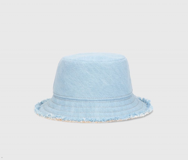 Chapeau Bucket Borsalino Denim Bleu | EUG-75370710