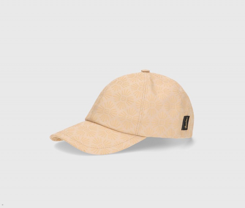 Casquette De Baseball Borsalino Rubberized Print Beige | YEB-80358888