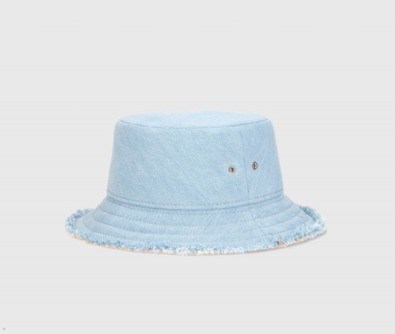 Chapeau Bucket Borsalino Denim Bleu | EUG-75370710