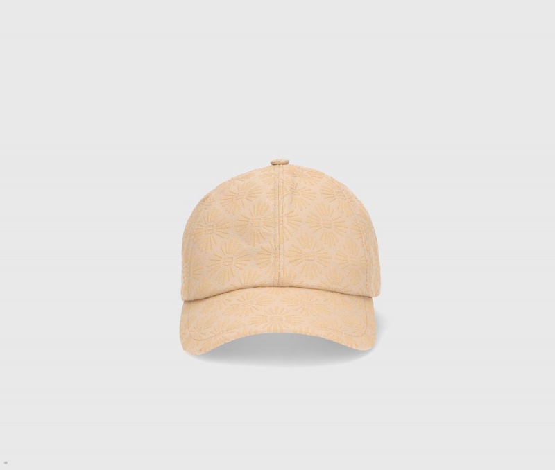 Casquette De Baseball Borsalino Rubberized Print Beige | YEB-80358888