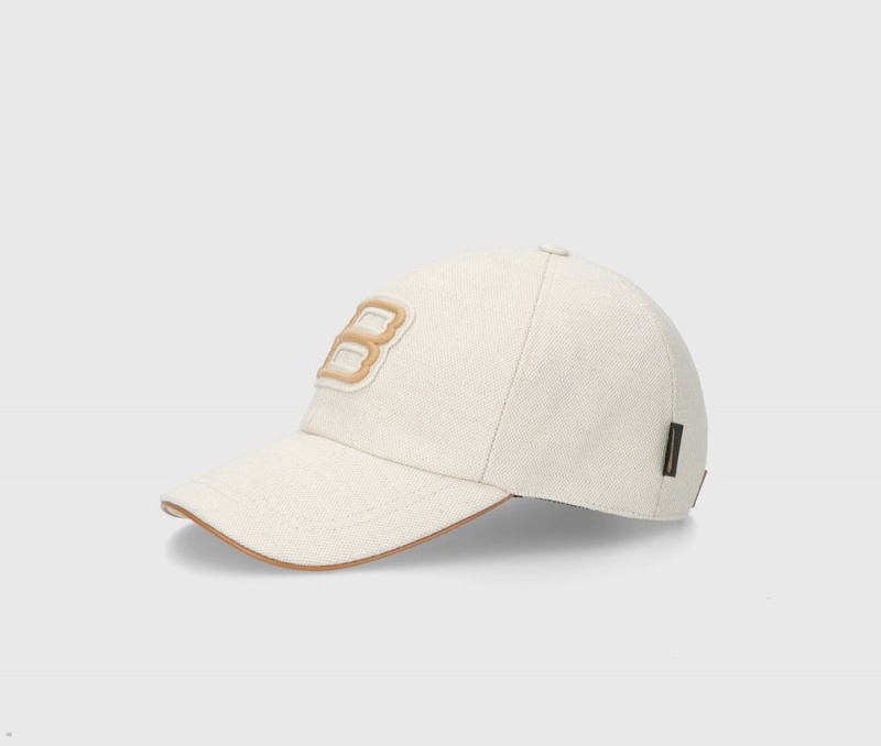 Casquette De Baseball Borsalino A Cuir-Trimmed Visor Blanche | XNN-98600020