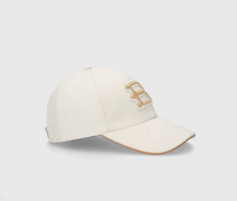 Casquette De Baseball Borsalino A Cuir-Trimmed Visor Blanche | XNN-98600020