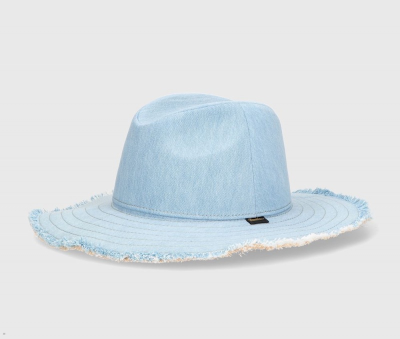 Chapeau Bucket Borsalino Denim Fedora Bleu | EBU-35166152