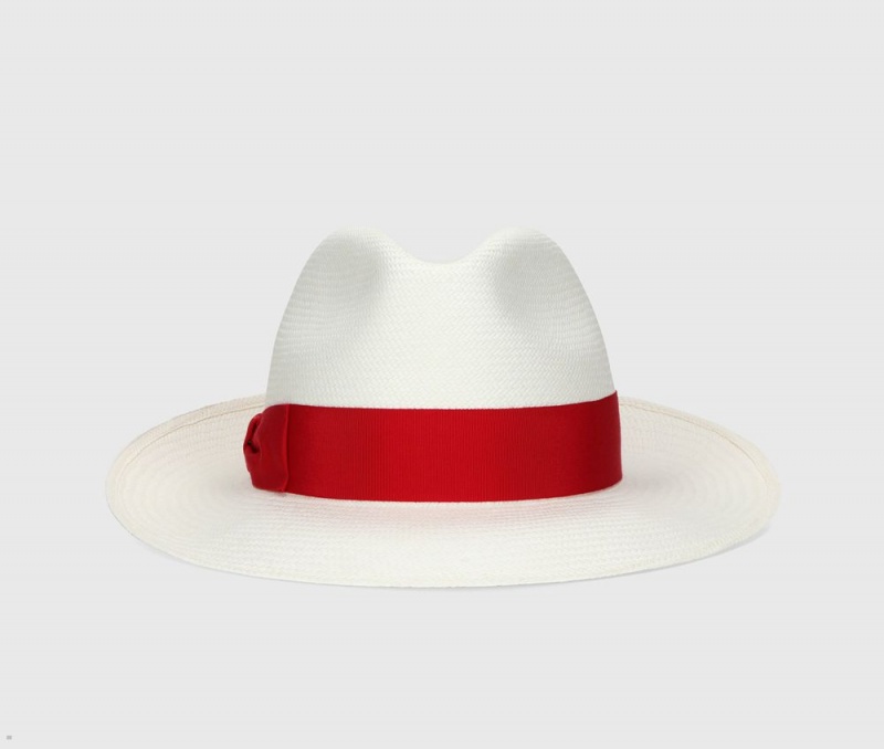 Chapeaux De Paille Borsalino Giulietta Panama Fine Larges Brim Rouge | YUM-10309302