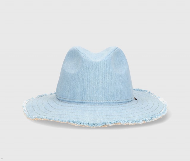 Chapeau Bucket Borsalino Denim Fedora Bleu | EBU-35166152