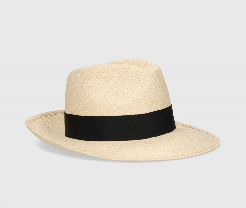 Chapeaux De Paille Borsalino Amedeo Panama Quito Larges Brim Noir | MLY-75765186