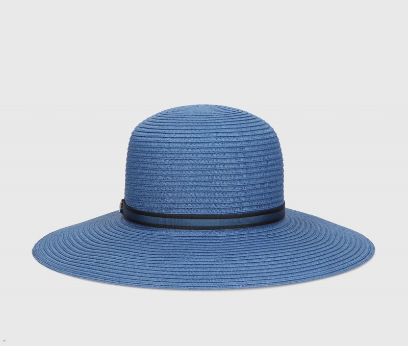 Chapeaux De Paille Borsalino Giselle Braided Papier Bleu | CLA-66253095